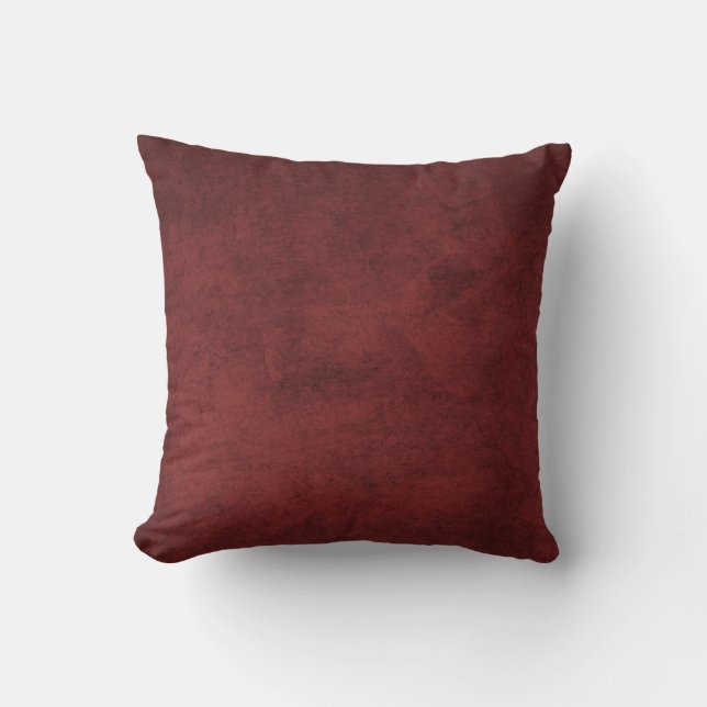 Rustic Burgundy Red Throw Pillow (Front)