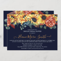 Rustic Burgundy Sunflower Drive Thru Bridal Shower Invitation