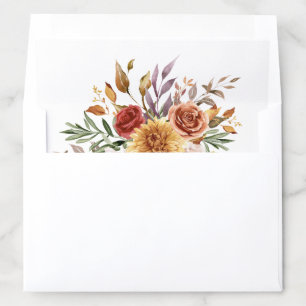 Rustic Burgundy Terracotta Floral Wedding Envelope Liner