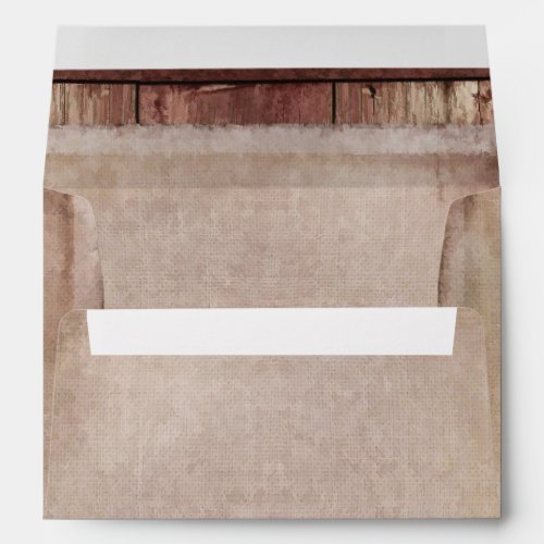 Rustic Burlap and Barn Wood Country Wedding Envelope - Wood and burlap rustic country wedding envelopes