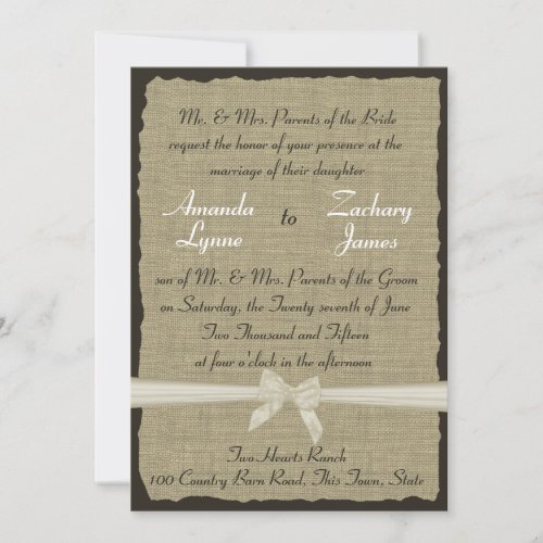 Rustic Burlap and Bow Custom Announcement
