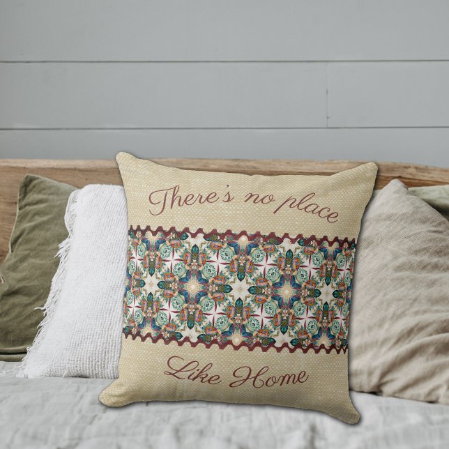 Rustic burlap and flowers throw pillow (Creator Uploaded)