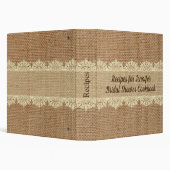 Rustic Burlap and Lace Bridal Shower Recipe Binder (Background)