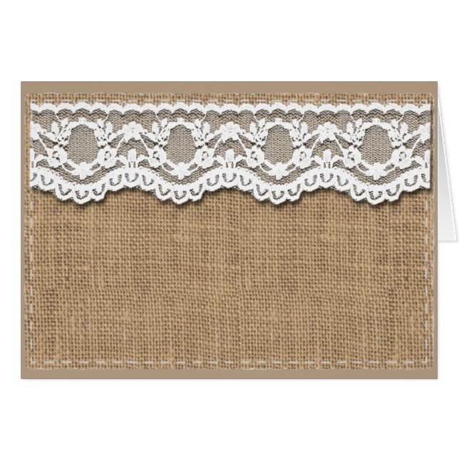 Rustic Burlap and Lace Cards (Front Horizontal)