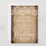 Rustic Burlap and Lace Country Wedding Invitation