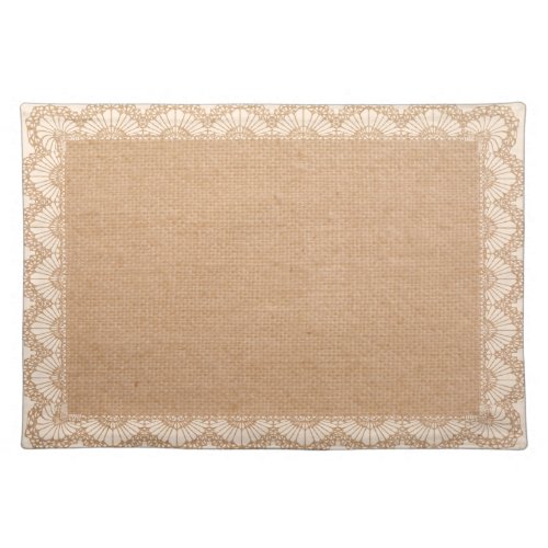 Rustic Burlap and Lace Look Gift Template Cloth Placemat