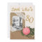 Rustic Burlap and Lace Rose 80th Birthday Invite