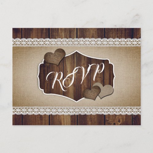 Rustic Burlap and Lace RSVP Postcard Song Choice