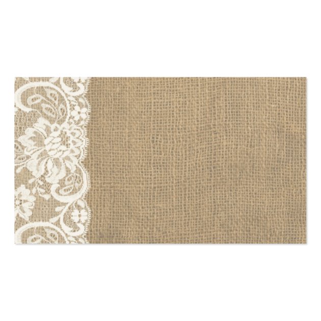 Rustic Burlap and Lace Wedding Place Card Business Card