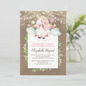 Rustic Burlap and Magical Unicorn Baby Shower Invitation (Standing Front)