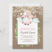 Rustic Burlap and Magical Unicorn Baby Shower Invitation (Front)
