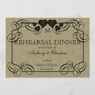 Rustic Burlap and Slate Invitation