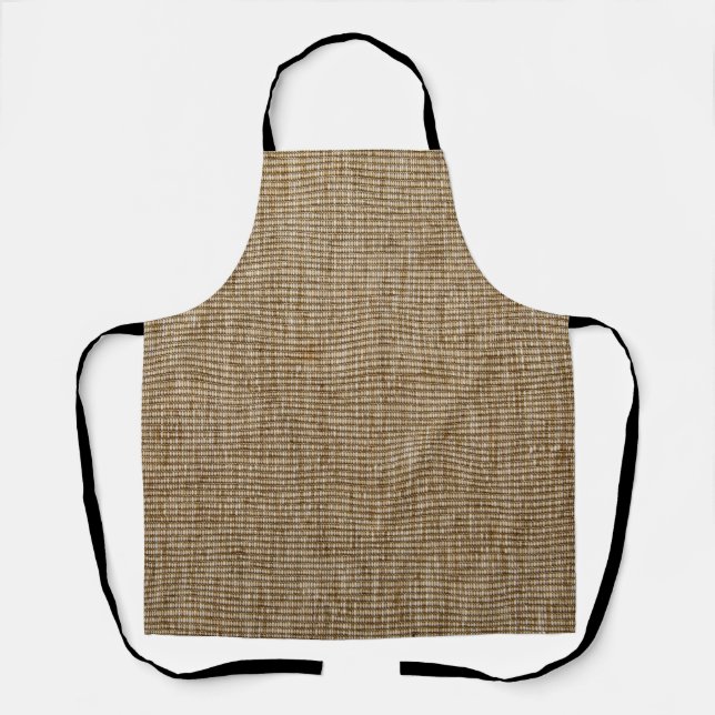 Rustic Burlap Apron – Farmhouse Style Nature  (Front)