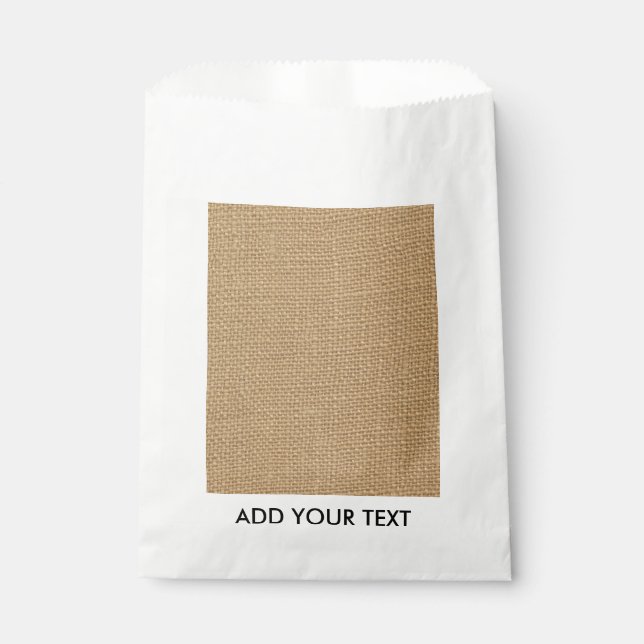 Rustic Burlap Background Printed Favor Bag (Front)