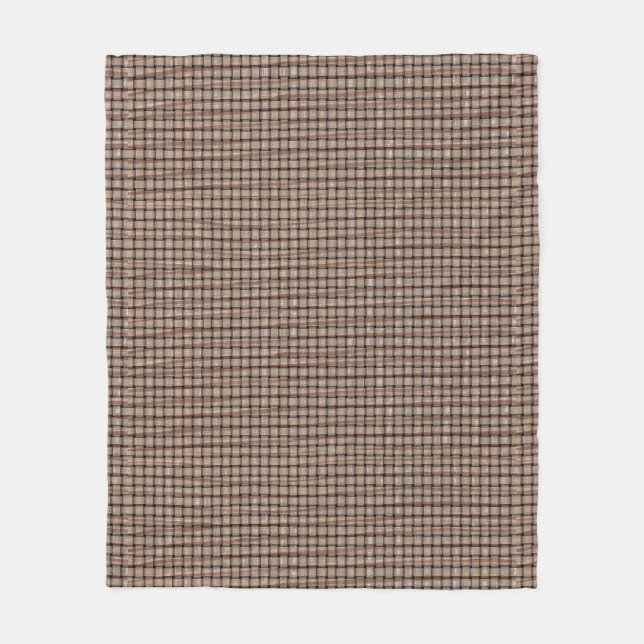 Rustic Burlap Basket Weave Look Fleece Blankets (Front)