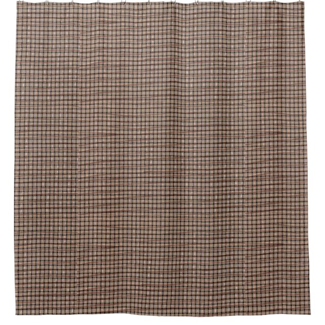 Rustic Burlap Basket Weave Pattern Shower Curtains (Front)
