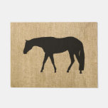 Rustic Burlap Black Western Pleasure Horse Doormat at Zazzle
