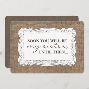 Rustic Burlap Bridesmaid / Maid of Honor Proposal Invitation