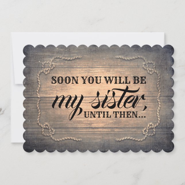 Rustic Burlap Bridesmaid / Maid of Honor Proposal Invitation (Front)