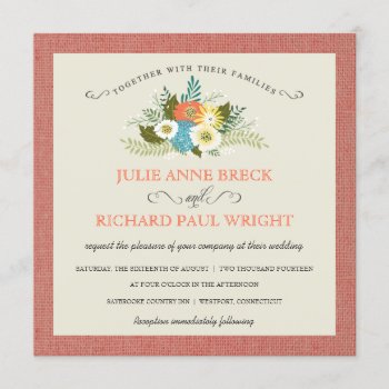 Rustic Burlap Country Wedding Invitations by weddingtrendy at Zazzle