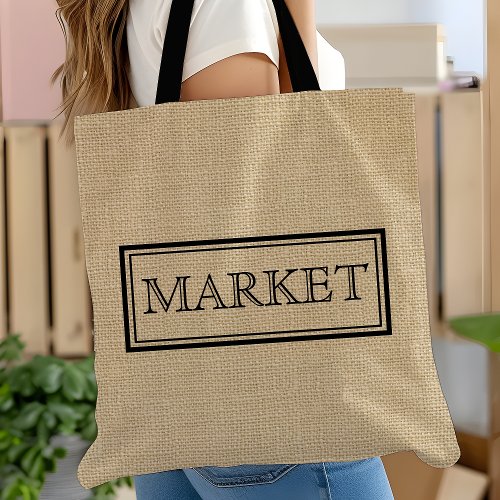 Tote Bags 8 Rustic Burlap Custom Vintage Market Tote Bag