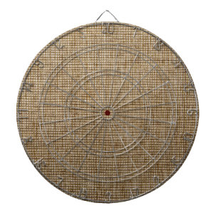 Rustic Burlap Dart Board – Nature Texture Country