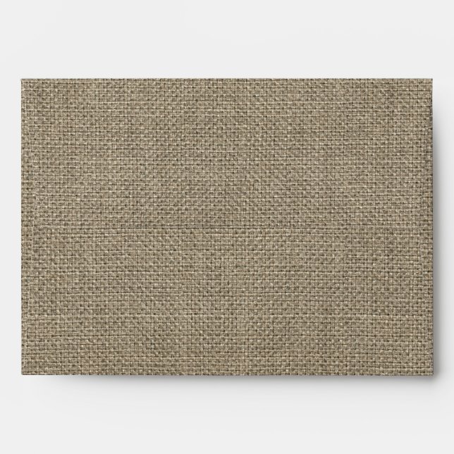 Rustic Burlap Envelope 5 x 7 (Back (Top Flap))