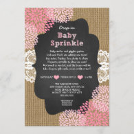 Rustic burlap girl drop-in baby sprinkle invitation