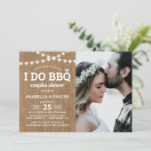 Rustic Burlap I Do BBQ Couples Shower Invitation (Standing Front)