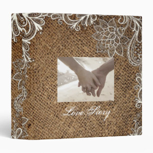 rustic burlap lace country wedding binder