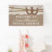 Rustic Burlap & Lace Horseshoe Bridal Shower Banner (Insitu)
