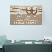 Rustic Burlap & Lace Horseshoe Bridal Shower Banner (Tradeshow)