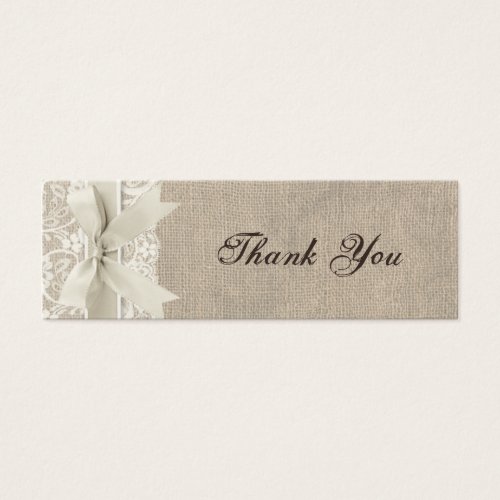 Rustic Burlap Lace Ribbon Bomboniere Tag