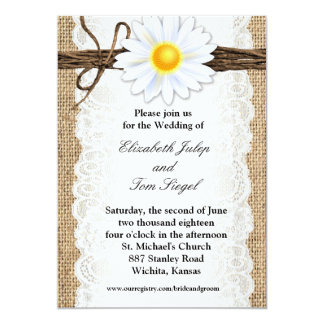 Rustic Daisy Wedding Invitations 8