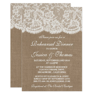burlap and lace wedding invitations