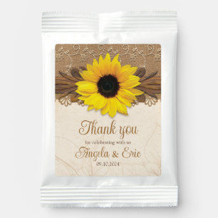 Rustic Burlap Lace Wood Sunflower Wedding Margarita Drink Mix