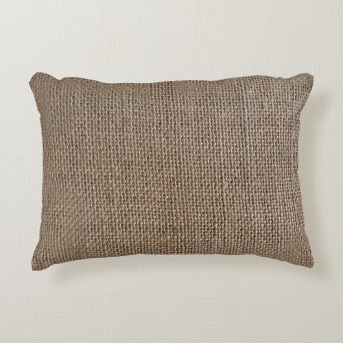 Rustic Burlap_Look Brown Printed Background Accent Pillow