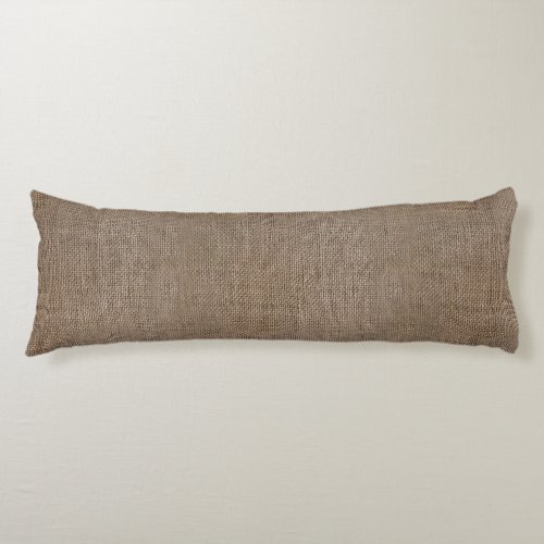 Rustic Burlap_Look Brown Printed Background Body Pillow