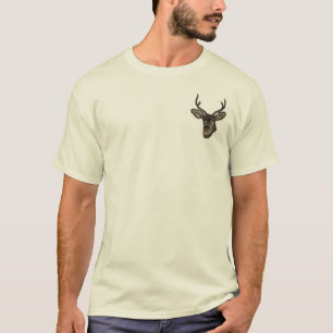Rustic Burlap Look Deer Head Pattern T-Shirt