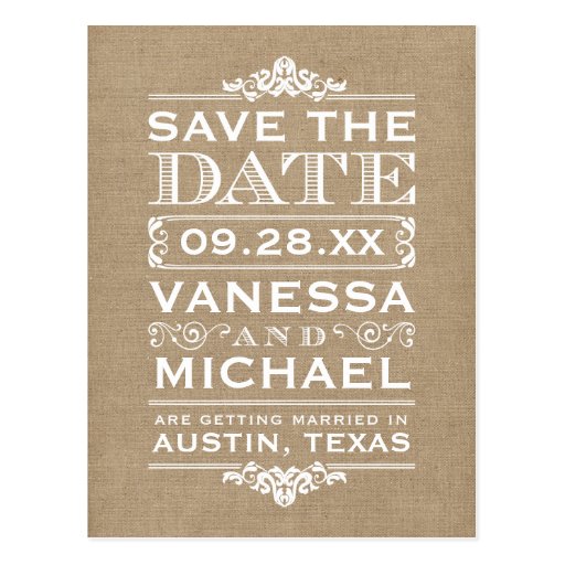 Rustic Save The Date Postcards 6