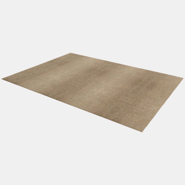 Rustic Burlap Nature – Farmhouse Jute-Style Outdoor Rug (Angled)