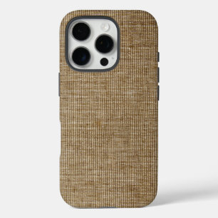 Rustic Burlap Nature – Farmhouse Organic Texture  iPhone 16 Pro Case