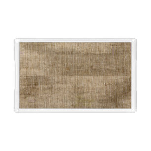 Rustic Burlap Nature Pattern Acrylic Tray – Farm
