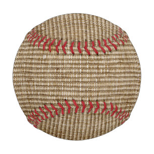 rustic burlap nature pattern baseball