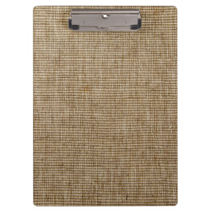 Rustic Burlap Nature Pattern Clipboard – Wood