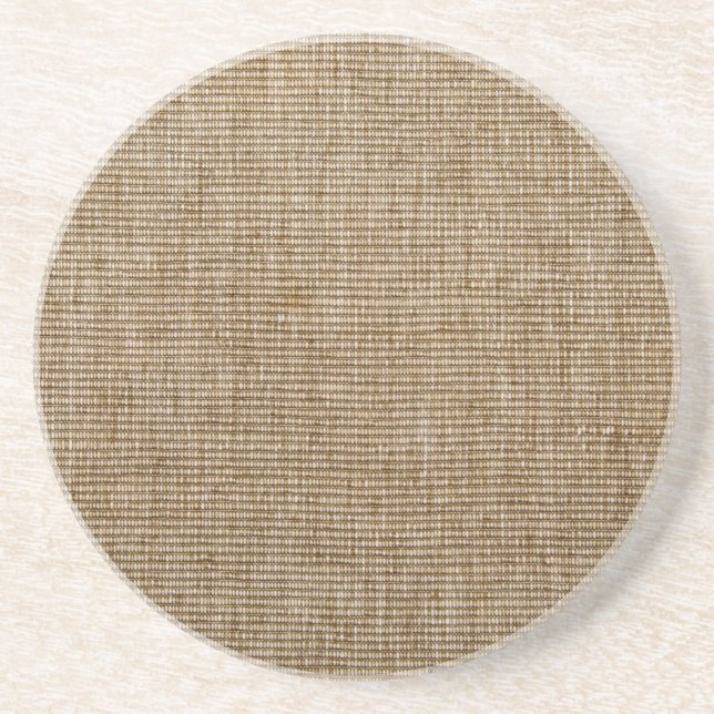Rustic Burlap Nature Pattern Coaster – Farmhouse  (Front)