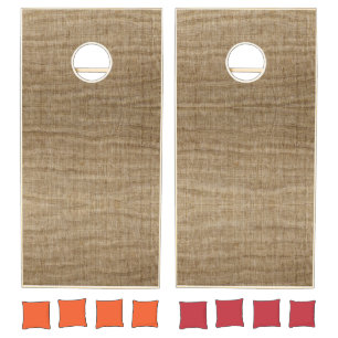 Rustic Burlap Nature Pattern Cornhole Set Outdoor