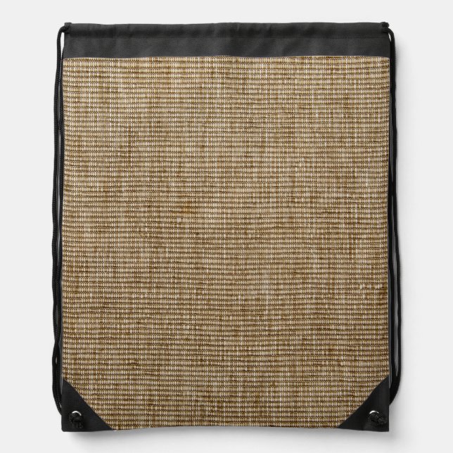 Rustic Burlap Nature Pattern Drawstring Bag – Eco  (Front)