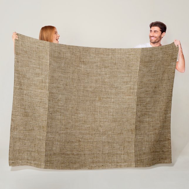 Rustic Burlap Nature Pattern Fleece Blanket – Farm (In Situ)