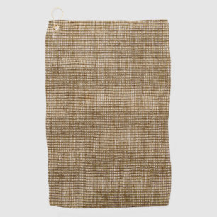 Rustic Burlap Nature Pattern Golf Towel – Earthy